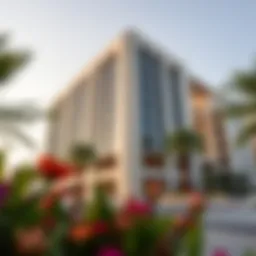 Exterior facade of Al Fardan Building showcasing its modern architecture