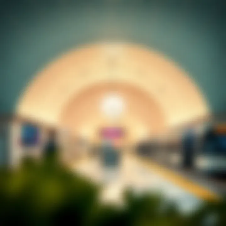 Interior view of Al Garhoud Metro Station highlighting passenger facilities.