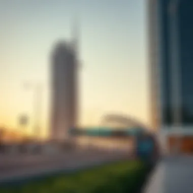 Real estate developments around Al Garhoud Metro Station.