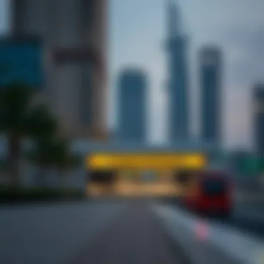 Al Garhoud Metro Station in the context of Dubai's urban landscape.