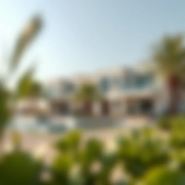 Luxurious beachfront villas on Al Hamra Falcon Island surrounded by natural beauty