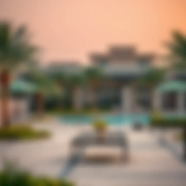 Community features of Al Hamra Falcon Island with recreational spaces and amenities