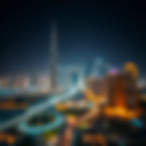 Dubai Skyline with Emerging Real Estate Developments Stunning skyline view of Dubai showcasing real estate developments