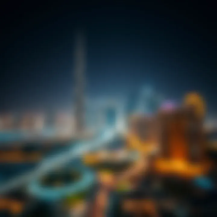 Dubai Skyline with Emerging Real Estate Developments Stunning skyline view of Dubai showcasing real estate developments