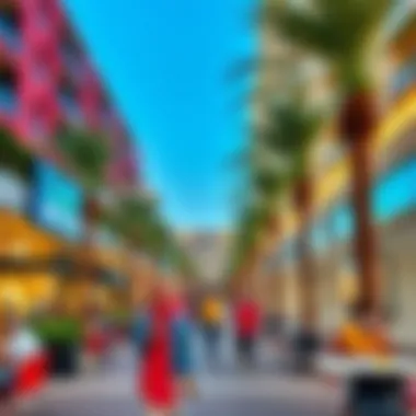Vibrant Atmosphere at Bay Square Dubai Vibrant atmosphere at Bay Square with bustling cafes and recreational areas