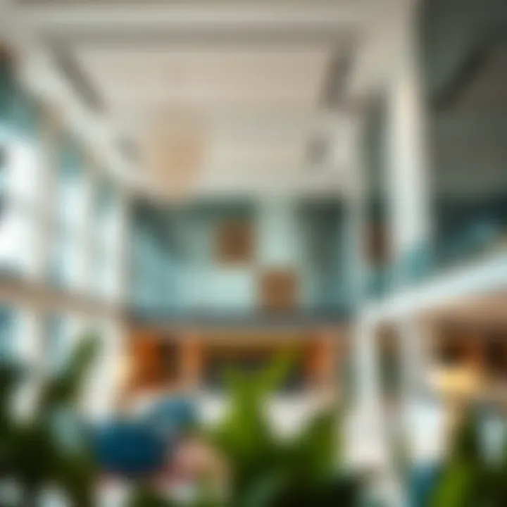 Modern Interior Design of Century 21 Building Interior lobby of the Century 21 Building emphasizing modern design elements and functionality