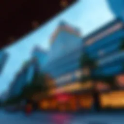 Panoramic view of the Century 21 Building showcasing its unique architectural design