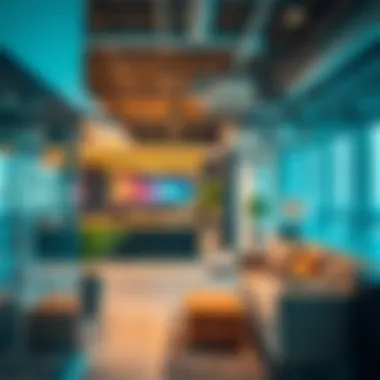 A vibrant coworking space in Business Bay representing startups and innovation