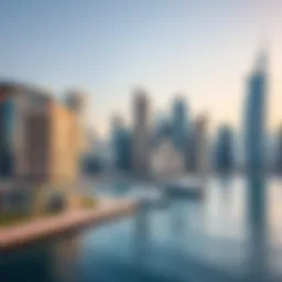Stunning skyline view of Dubai Marina with iconic buildings