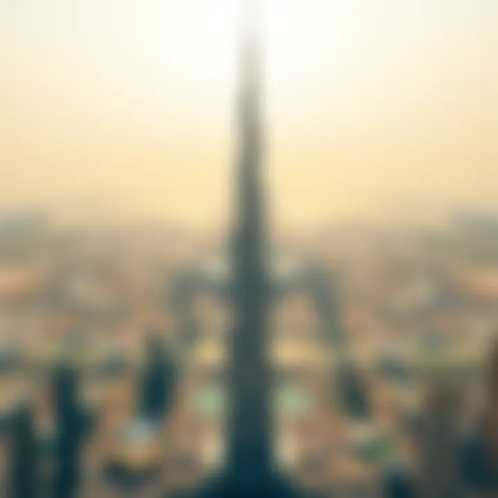 Aerial Perspective of Burj Khalifa Aerial view of Burj Khalifa showcasing its towering significance