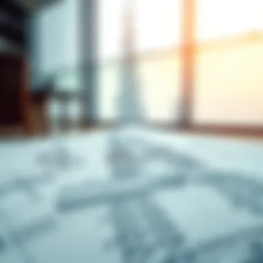 Engineering Blueprint of Burj Khalifa Detailed blueprint illustrating the engineering marvel of Burj Khalifa