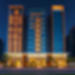 Stunning exterior view of Damac Smart Heights showcasing modern architecture