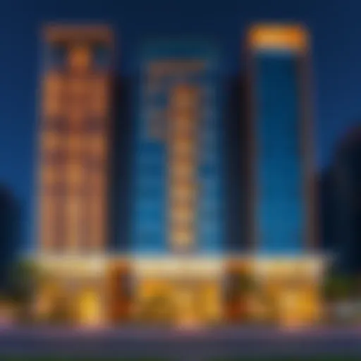 Damac Smart Heights: Architectural Marvel Stunning exterior view of Damac Smart Heights showcasing modern architecture