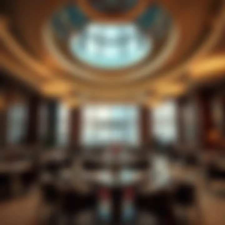 Luxe Ambiance Inside Burj Khalifa Elegant restaurant interior within Burj Khalifa with lavish decor