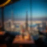 Stunning view from the Burj Khalifa dining area showcasing Dubai's skyline