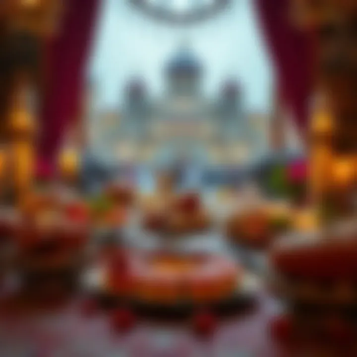 Traditional Sweets for Eid al-Fitr Traditional sweets and desserts displayed on a festive table