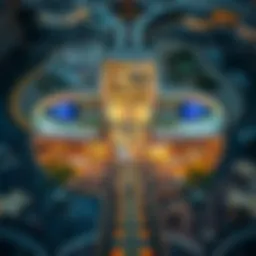 Aerial view of Nation Tower Mall showcasing its unique architectural design