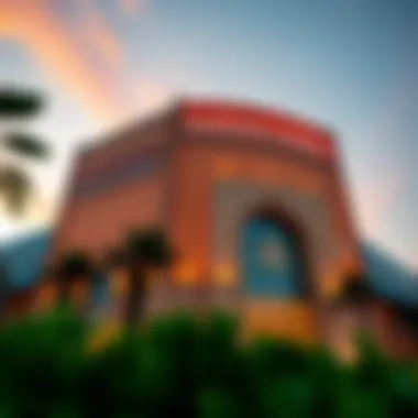 Nation Tower Mall Facade at Dusk Exterior view of Nation Tower Mall at sunset, emphasizing its striking facade