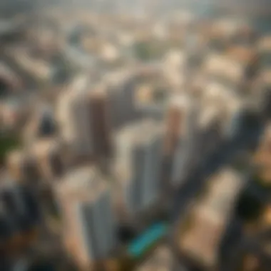 Aerial View of Dubai Developments Aerial view of bustling Dubai real estate developments