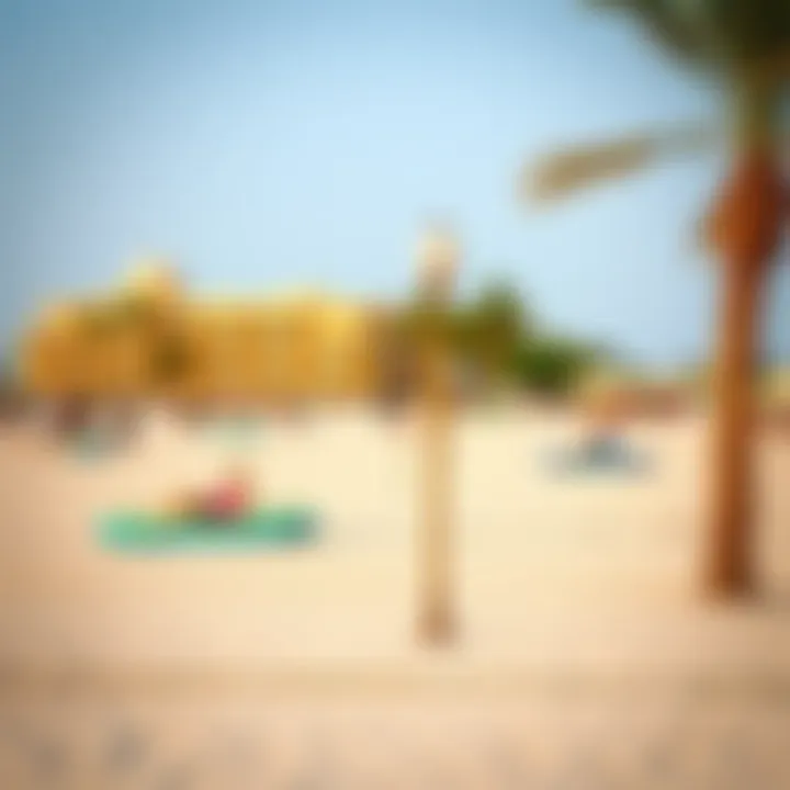 Visitors enjoying recreational activities at Al Awan Beach