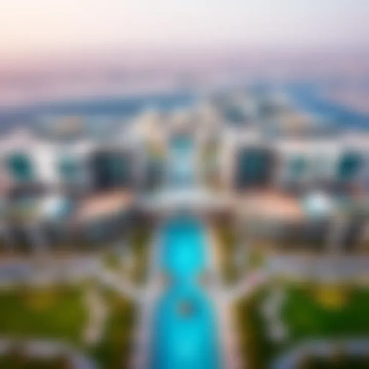 Aerial view of Al Barsha South showcasing modern architecture and green spaces