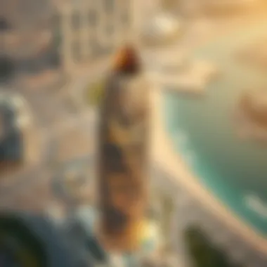 Aerial view of Al Owais Business Tower showcasing its unique architectural design