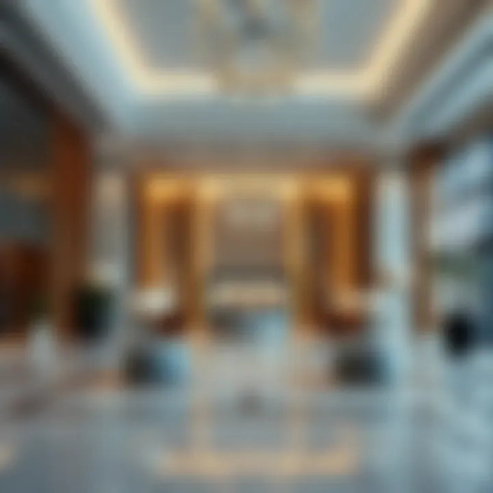 Interior lobby of Al Owais Business Tower highlighting modern design elements