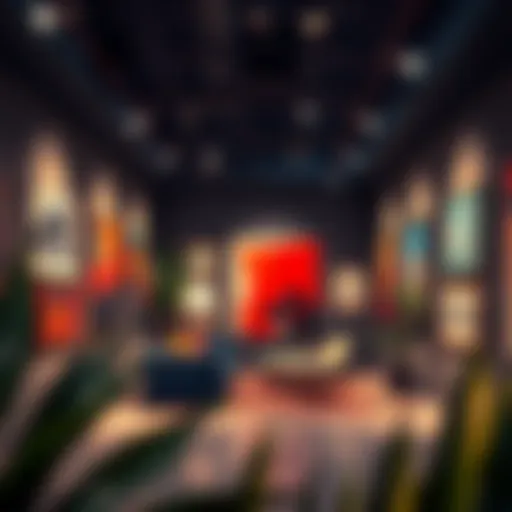 A vibrant gallery showcasing contemporary art pieces