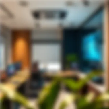 Innovative Technology Integration in Workspace Interior workspace highlighting advanced technological features