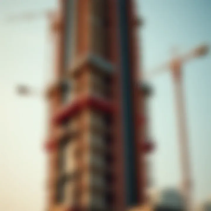 Construction phase of the 52 42 Tower illustrating modern techniques