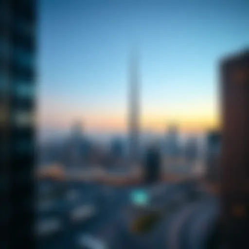 Aerial view of Dubai's downtown skyline showcasing iconic skyscrapers