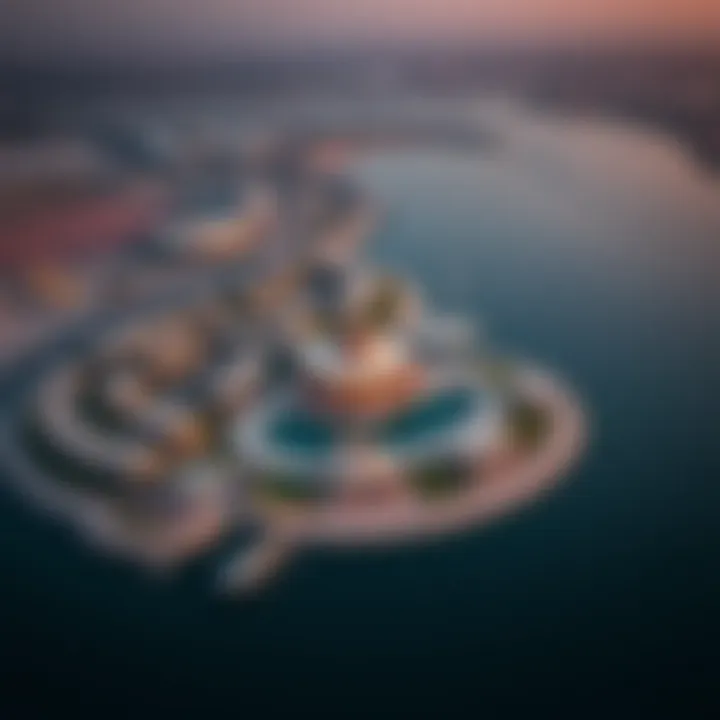 Prime Location of Danube Bayz An aerial shot highlighting the prime location of Danube Bayz in Dubai.