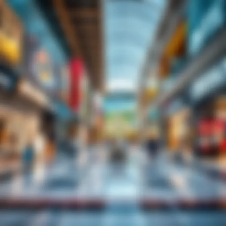 Vibrant retail spaces within DFC Mall highlighting diverse tenant mix