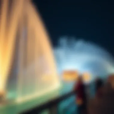Dubai Fountain: A Captivating Water Show The iconic Dubai Fountain in full display, captivating onlookers
