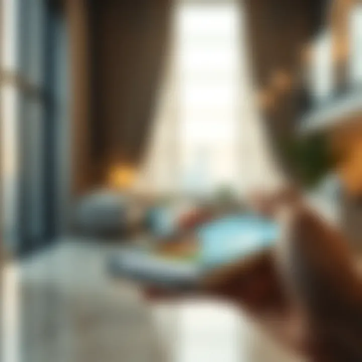 Illustration of a seamless property transaction on a mobile device.