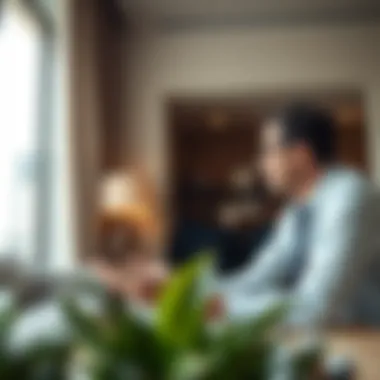 Illustration of a landlord and tenant discussing rental terms