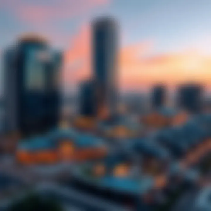 Infographic detailing investment opportunities surrounding Dunya Tower