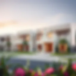 A stunning exterior view of Expo Valley Villas showcasing modern architecture