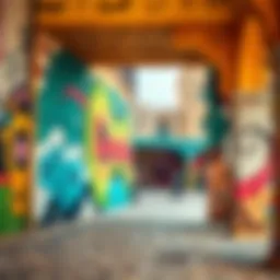 A stunning view of Al Quoz's vibrant street art and murals