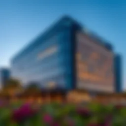 Exterior view of HDS Business Center showcasing modern architecture