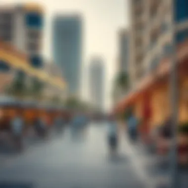 Vibrant beachfront promenade filled with cafes and shops in JBR