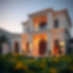 Luxurious villa exterior in Al Quoz