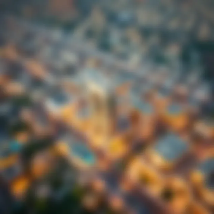 Al Quoz: A Strategic Business Hub Aerial view of Al Quoz office buildings with vibrant surroundings