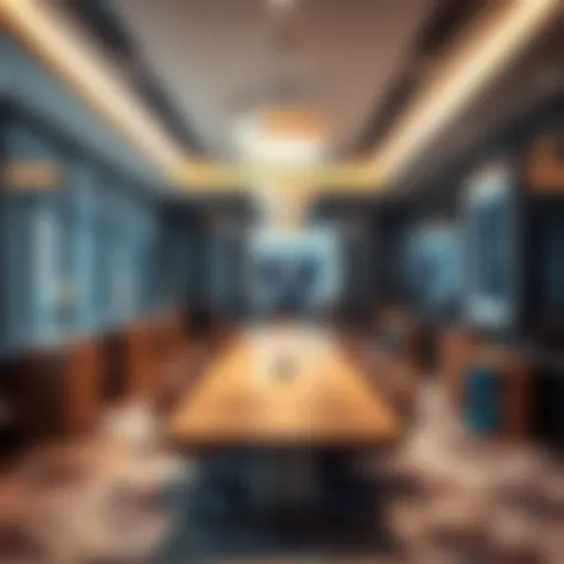 Modern office interior showcasing collaborative workspace