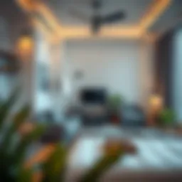 Cozy room interior with modern decor