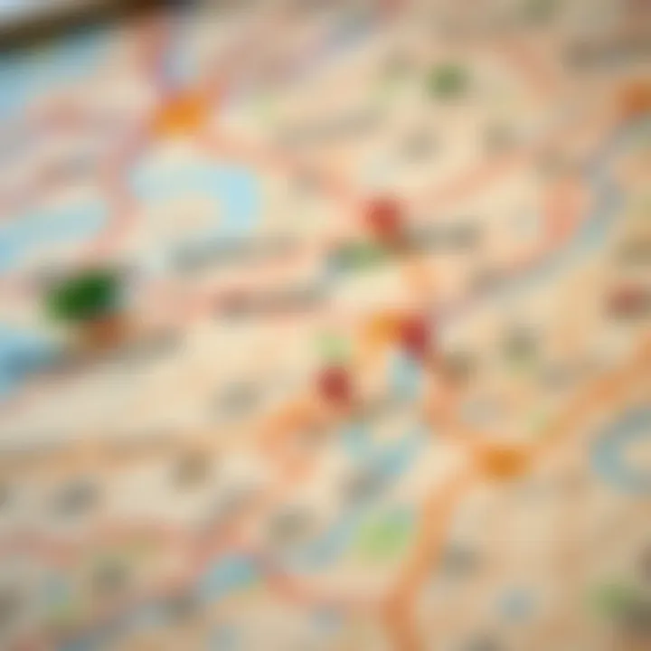 Map highlighting rental locations