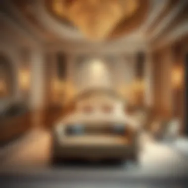 Elegant palace bedroom arrangement