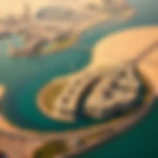 Aerial view of Palm Jabal Ali showcasing its unique shape and luxury villas