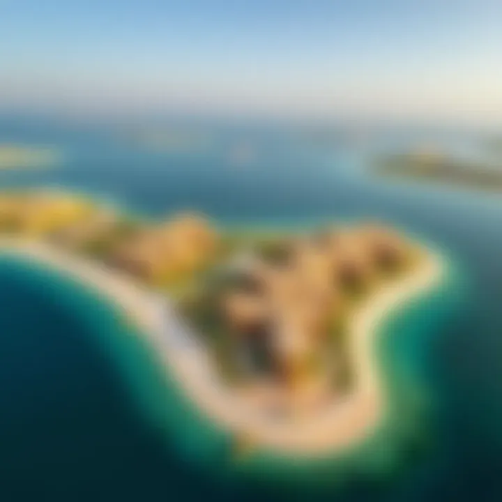 Aerial View of Palm Jumeirah's Unique Layout Aerial view showcasing the unique layout of Palm Jumeirah