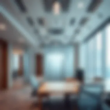 Interior layout of a partitioned office space in JLT